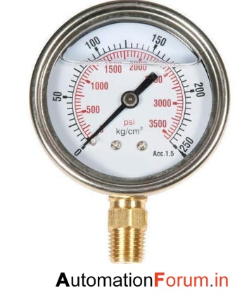 Chemical Pressure Gauge Va Glycerin Ø63Mm 1/4
