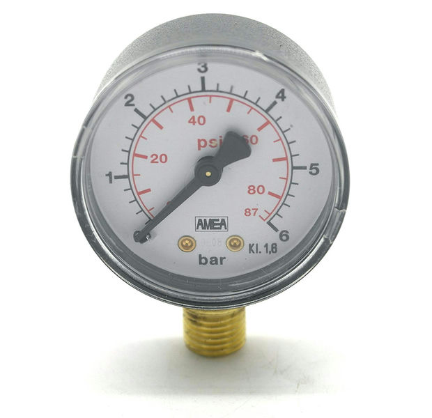 Pressure Gauge Steel Panel Ø50Mm 1/4